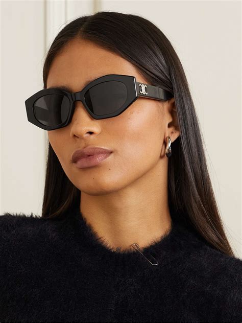 cat eye sunglasses in acetate and metal celine|Cat Eye CELINE Sunglasses for Wome.